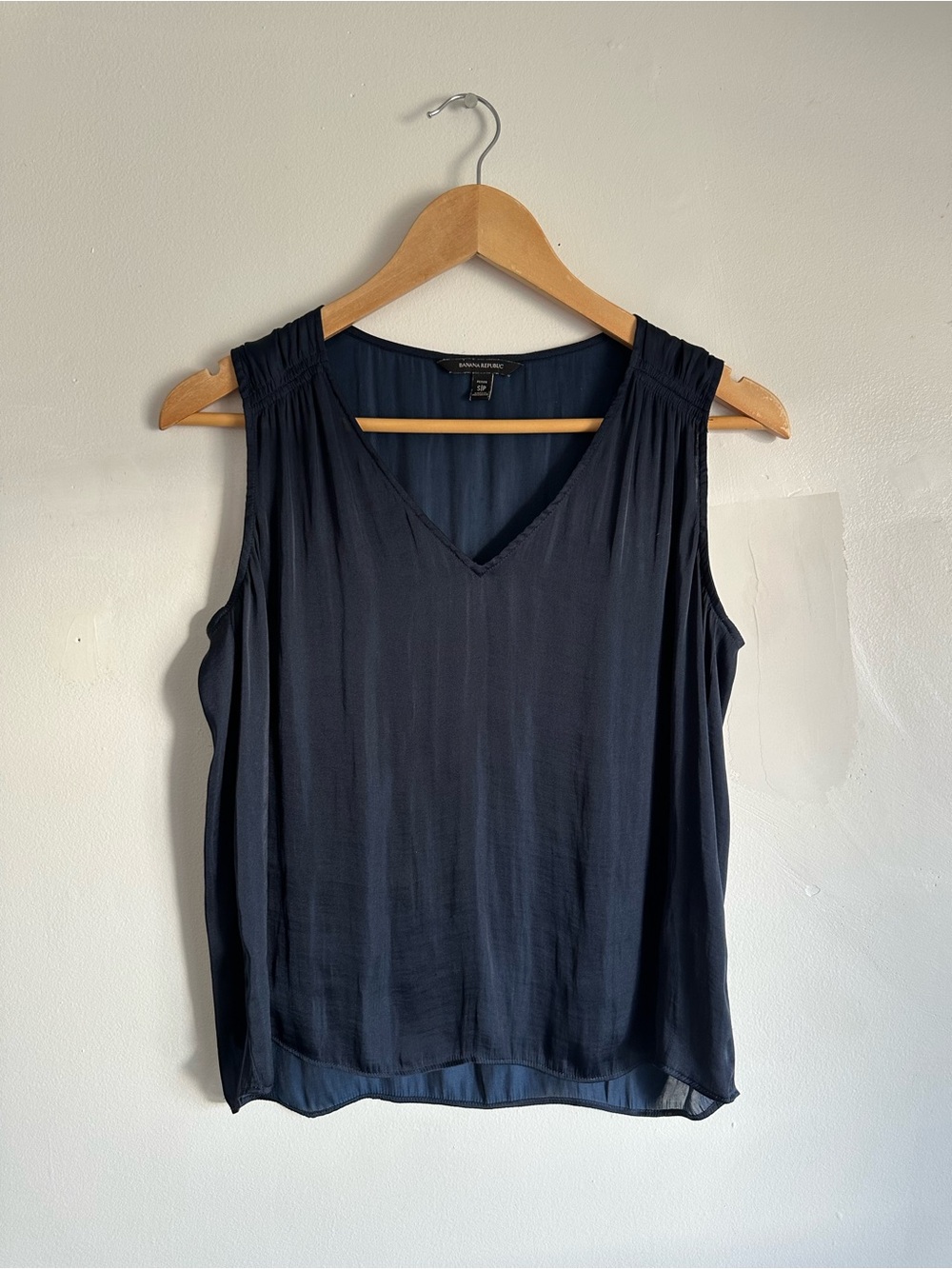 Navy Satin Top